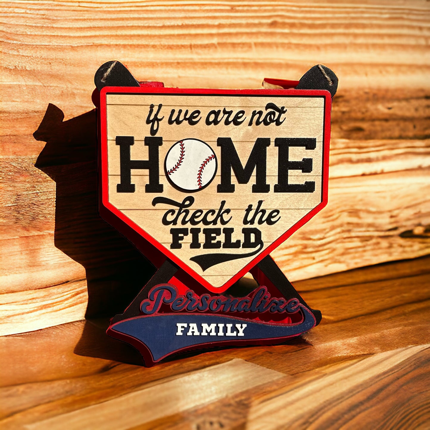 Door Hanger, Baseball, We're Probably at the Field, Sign, Custom, Personalize, Gift