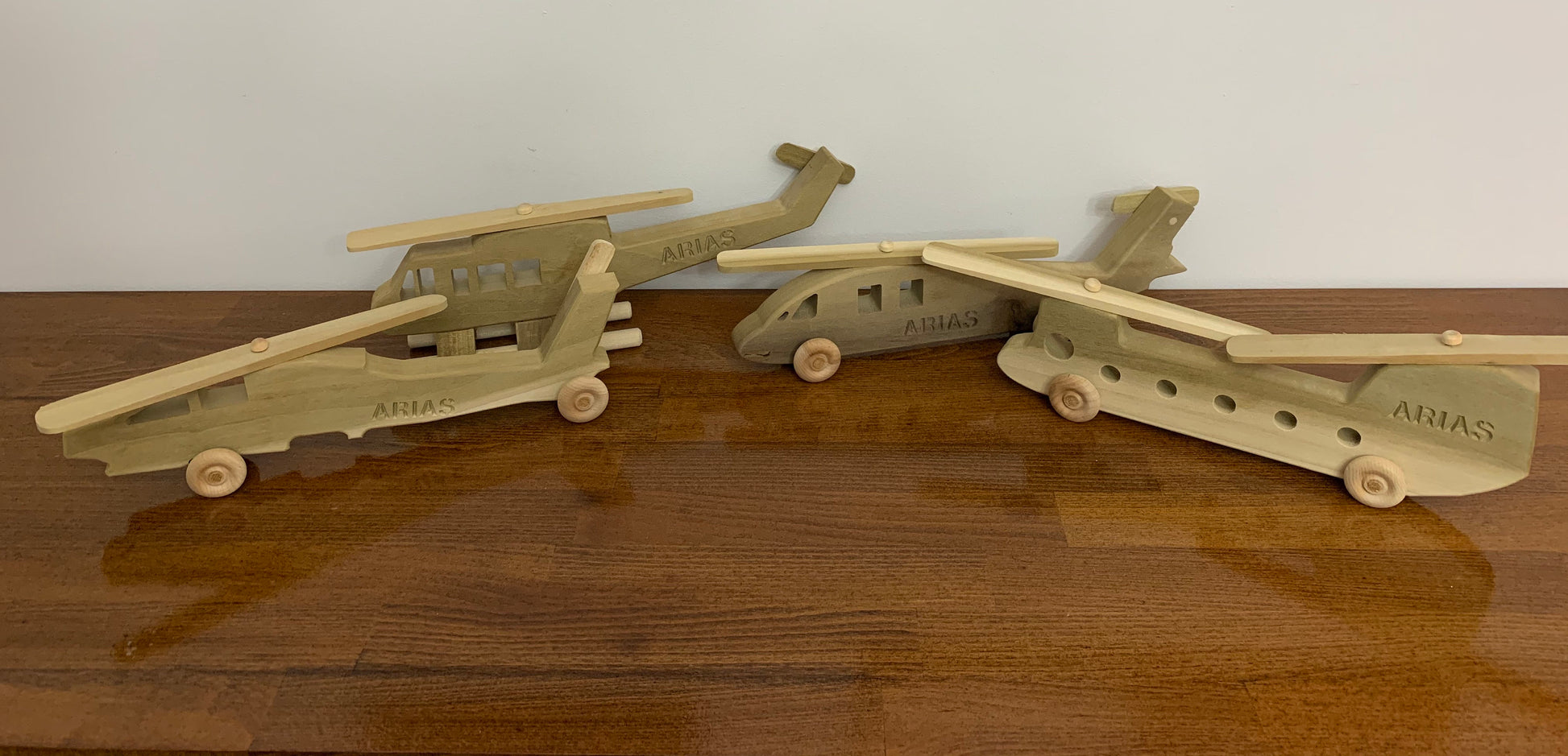 Helicopter Display, Wooden Helicopter
